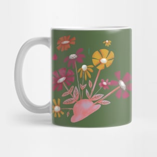 Pink Bowler Hat & Flower Blooms Mug